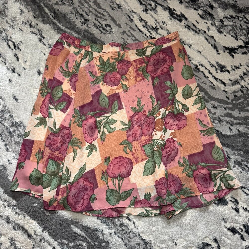 Vintage Graver Studio Mid Length Patchwork Floral Skirt